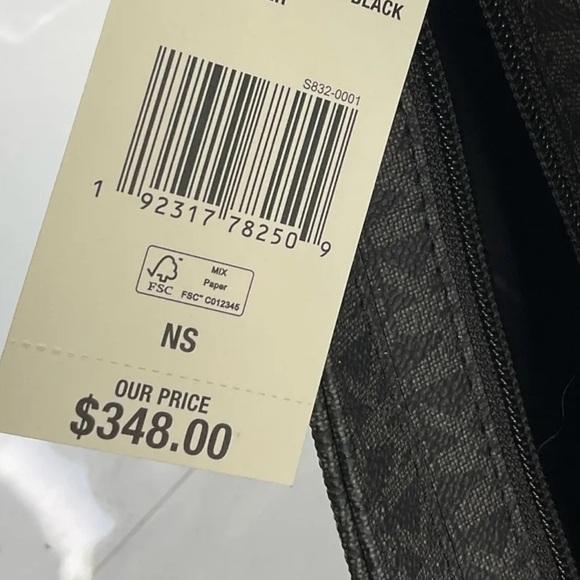 NWT MICHAEL Michael Kors Black Logo PVC Zip Jet Set Large Crossbody Bag - Picture 12 of 12